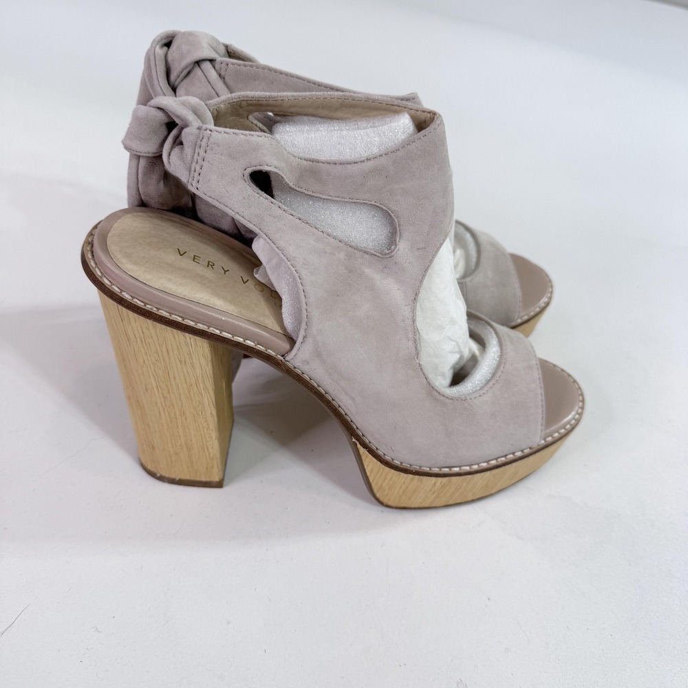 Very Volatile Rissa Shoes Womens Size 9 Leather Slingback Block Heel Sandals